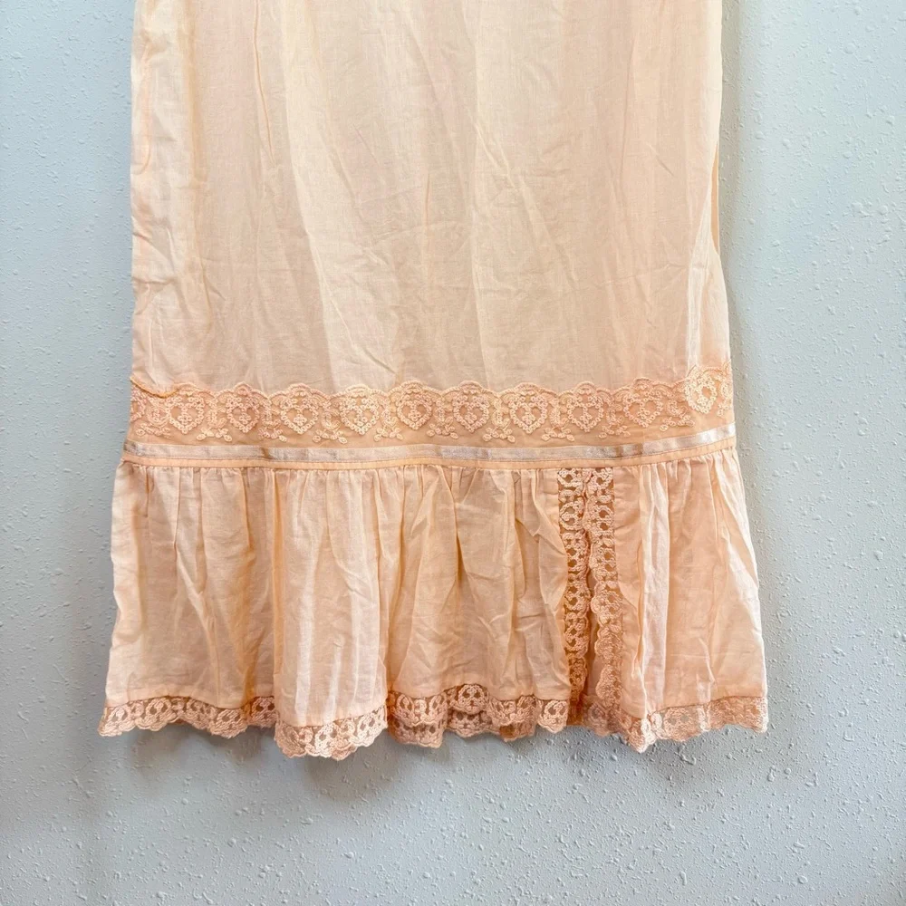 Free People Intimately Embroidery Peach Maxi Skirt Size Small NWT - Picture 3 of 9